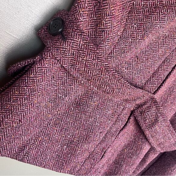 GAP Rust colored Herringbone Tweed Wool Blend Cropped Pea Coat 6 Small - Picture 8 of 10